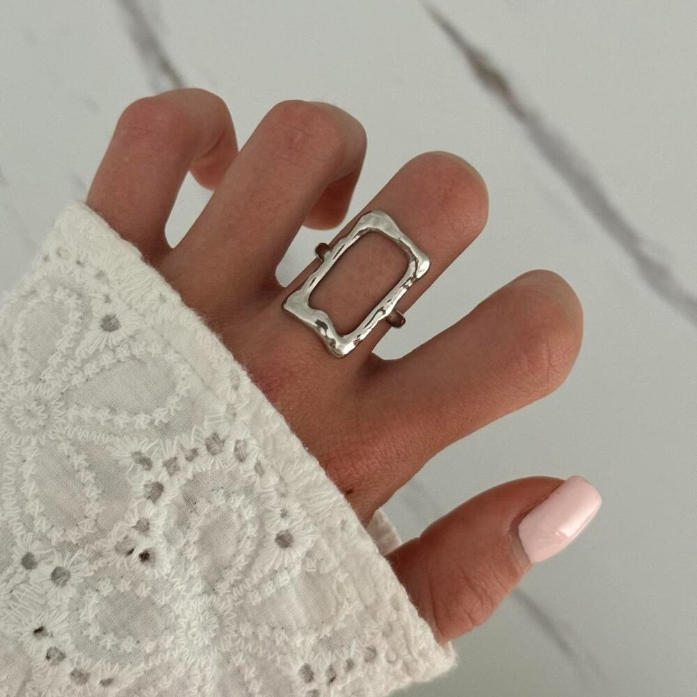 SKU:0123 vintage silver ring, stainless steel Waterproof Us‎ 5,5-8